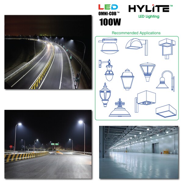 LED Omni-Cob Repl Lamp for 400W HID, 100W, 14000 Lumens, 5000K, E39