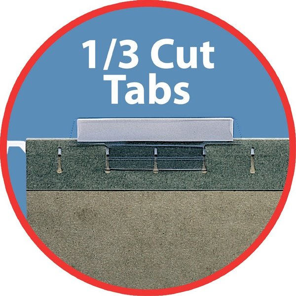Hanging Folder 1/3 Cut Tab, Clear, PK25
