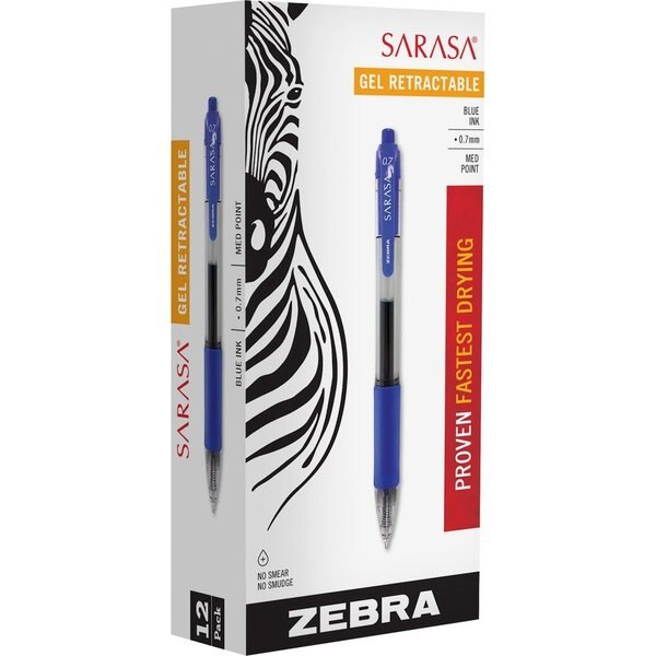 Sarasa Gel Pen, Blue, Medium, PK12