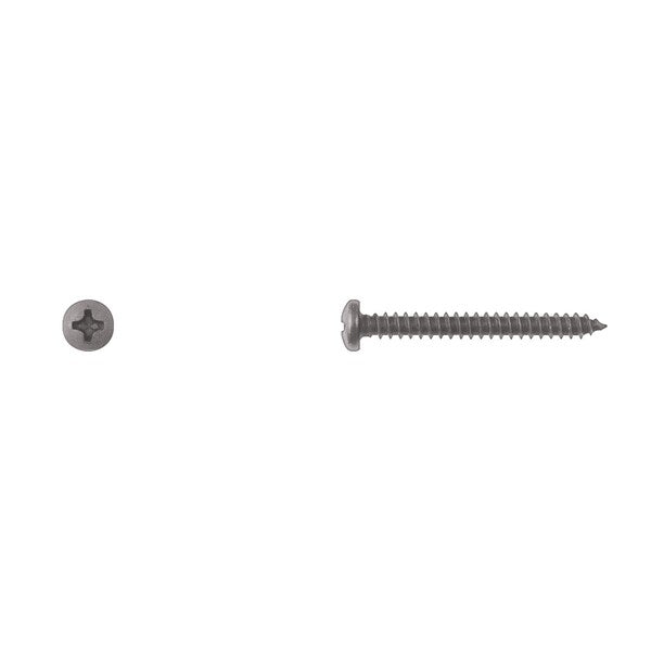 Sheet Metal Screw, #6 x 1-1/4 in, Black Pan Head Phillips Drive