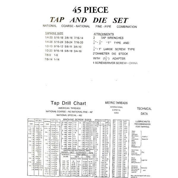45 Piece 1/4-1
