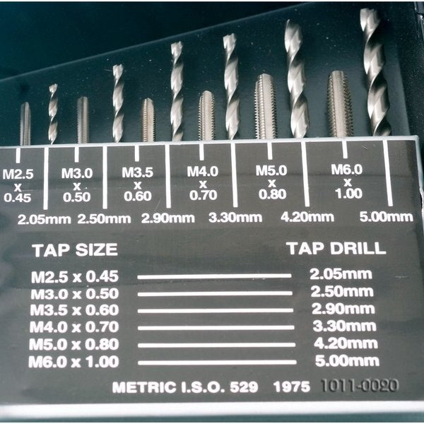 18 Piece High Speed Steel M2.5-M12 Tap & Drill Combo Set