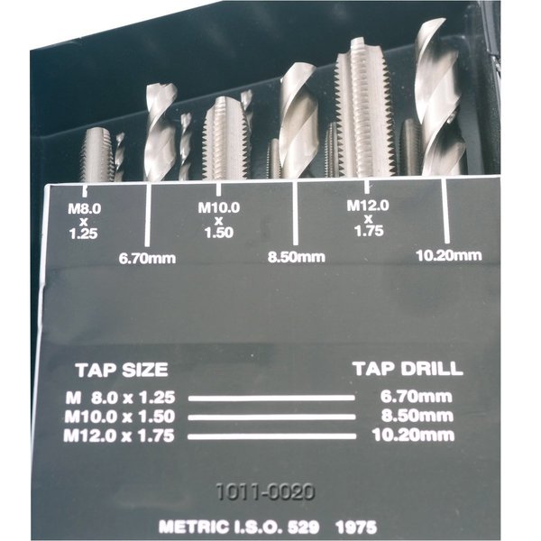 18 Piece High Speed Steel M2.5-M12 Tap & Drill Combo Set