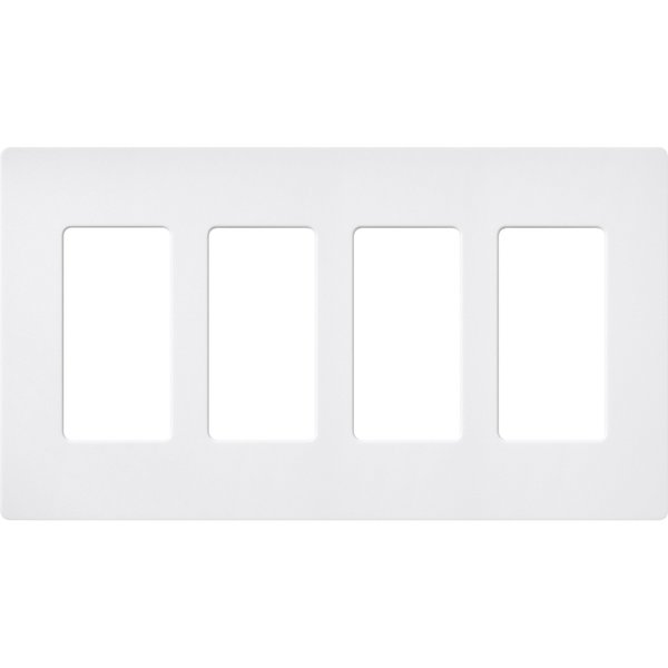 Designer Wall Plates, Number of Gangs: 4 Satin Finish, Snow