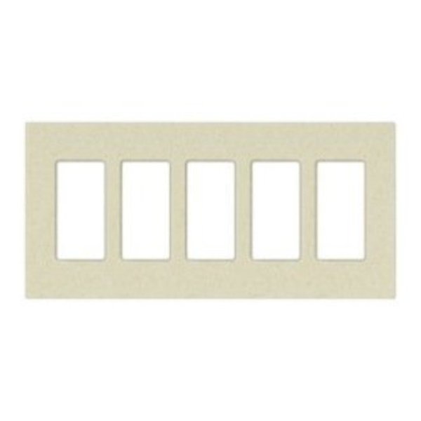 Designer Wall Plates, Number of Gangs: 5 Satin Finish, Biscuit