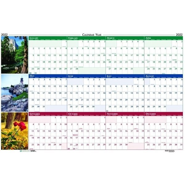 Reversible/Erasable Yearly Wall Calendar, 32
