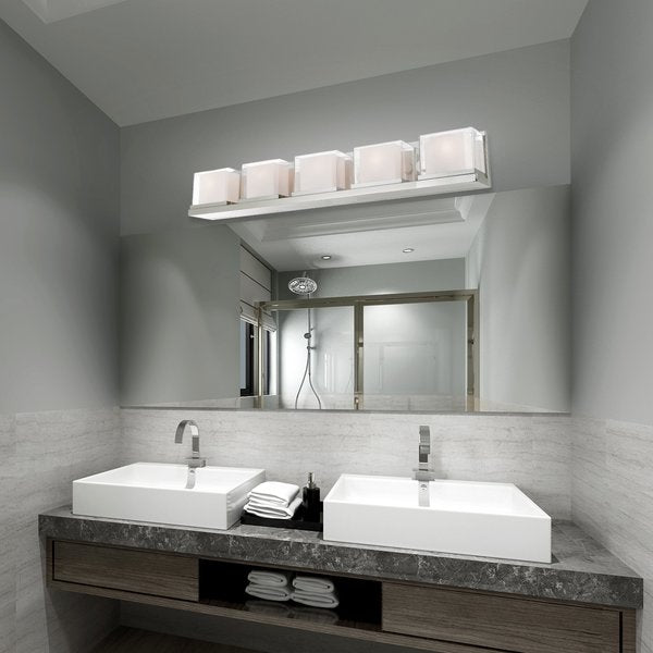 Duval 5 Light Polished Chrome Bath Vanity