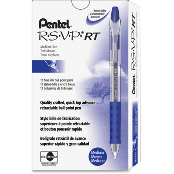 Ballpoint Pen, Medium 1.0 mm, Blue PK12