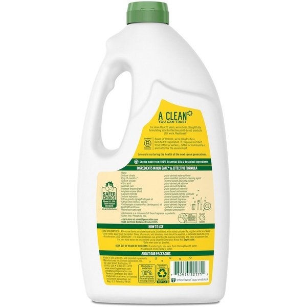 Gel Dishwasher Detergent, 42 oz, Lemon, PK6