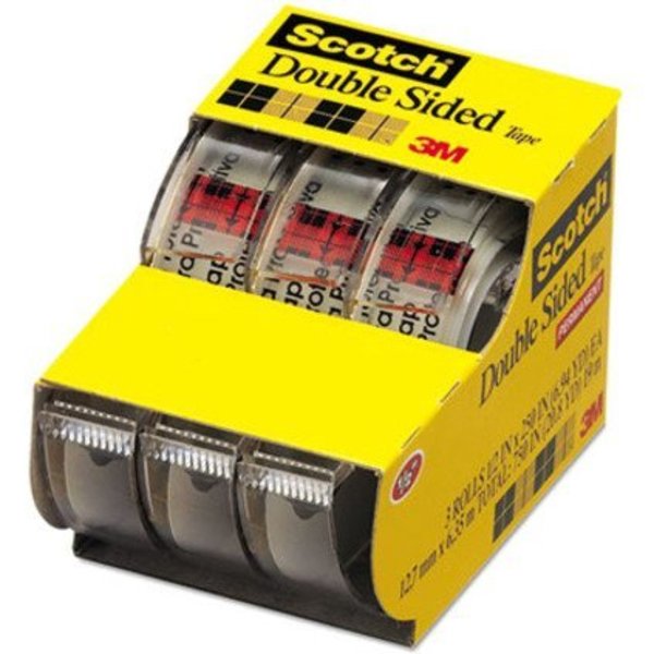 Double Sided Tape, 1/2 x 250 in., PK3
