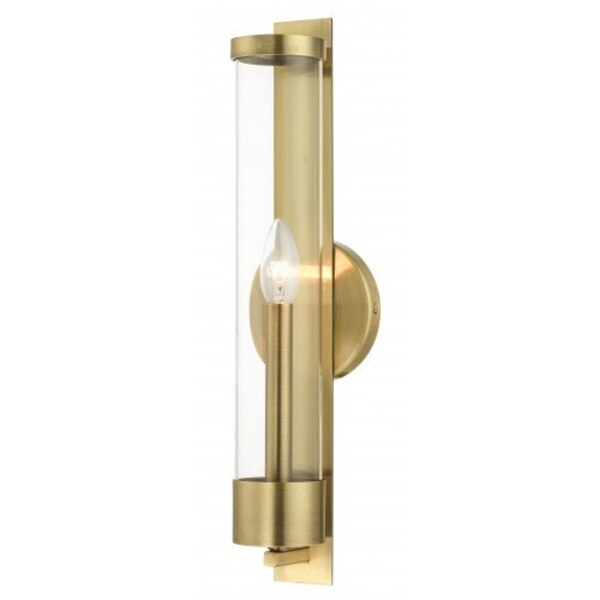 Antique Brass ADA Single Sconce, 1 Light