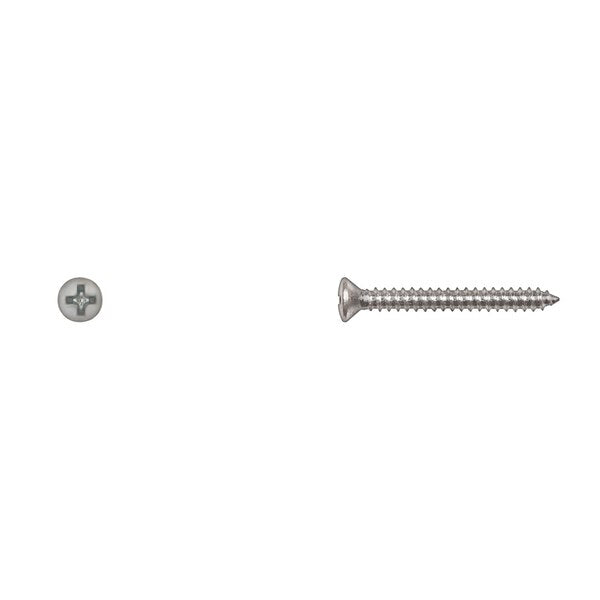 Sheet Metal Screw, #6 x 1-1/4 in, Zinc Plated Oval Head Phillips Drive
