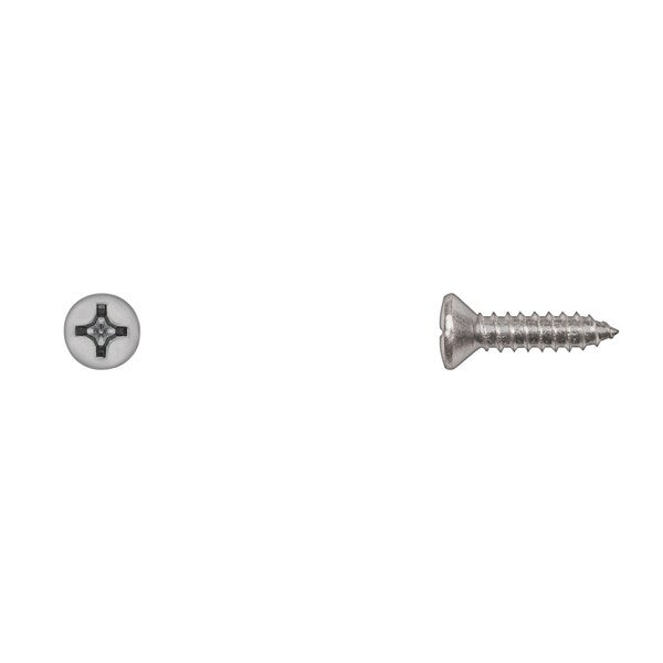 Sheet Metal Screw, #12 x 3/4 in, Zinc Plated Oval Head Phillips Drive