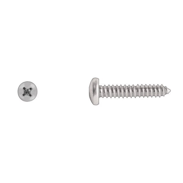 Sheet Metal Screw, #14 x 1-1/4 in, Zinc Plated Pan Head Phillips Drive