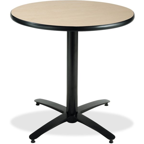 Round KFI 30in Natural Round Breakroom Table with Arched X Base, 29 W, 30 L, 29 H