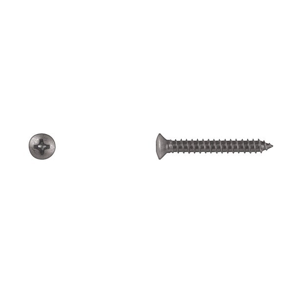Sheet Metal Screw, #10 x 1-1/4 in, Black Oval Head Phillips Drive