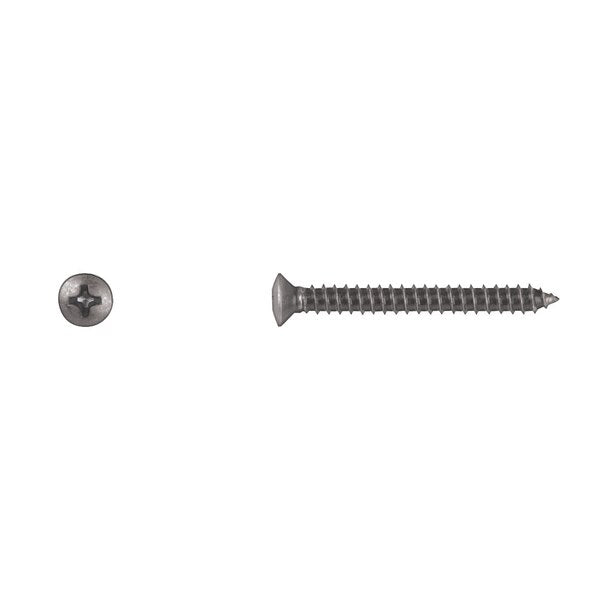 Sheet Metal Screw, #10 x 1-1/2 in, Black Oval Head Phillips Drive