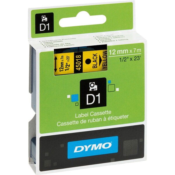 Labeling Tape, Black/Yellow, 1/2