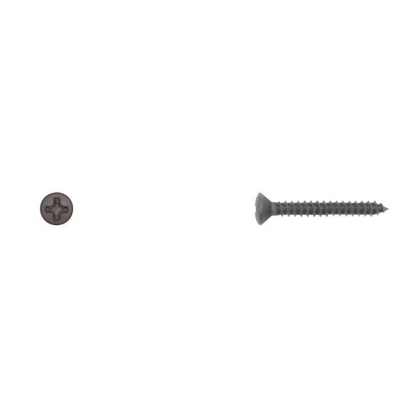 Sheet Metal Screw, #6 x 1 in, Black Oval Head Phillips Drive