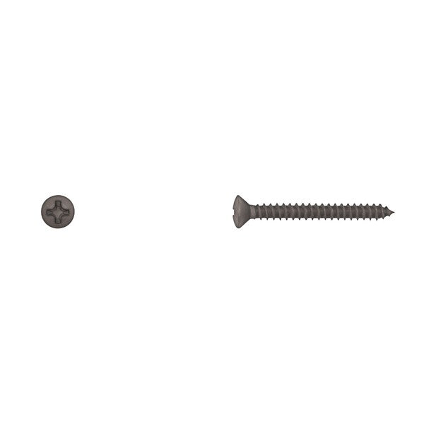 Sheet Metal Screw, #6 x 1-1/4 in, Black Oval Head Phillips Drive