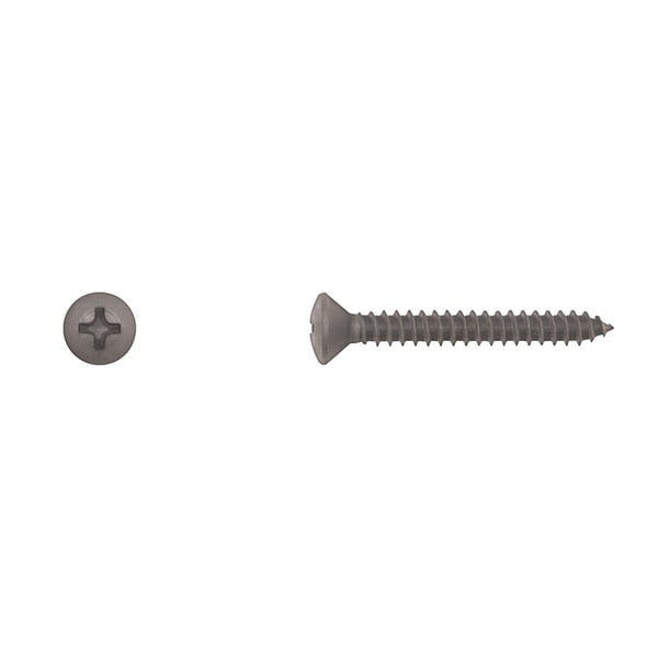 Sheet Metal Screw, #10 x 1-1/2 in, Black Oval Head Phillips Drive