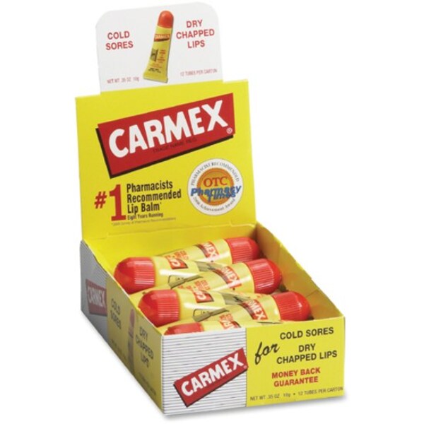 Carmex Lip Balm, Tube, PK12