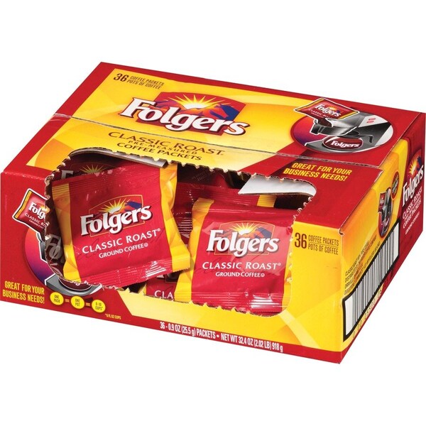 Coffee, Regular, 0.9 Oz, Folgers, PK36