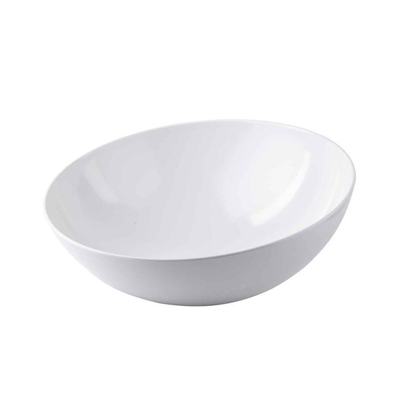 Round Melamine Bowl, 11 quart, White