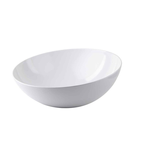 Round Melamine Bowl, 11 quart, White