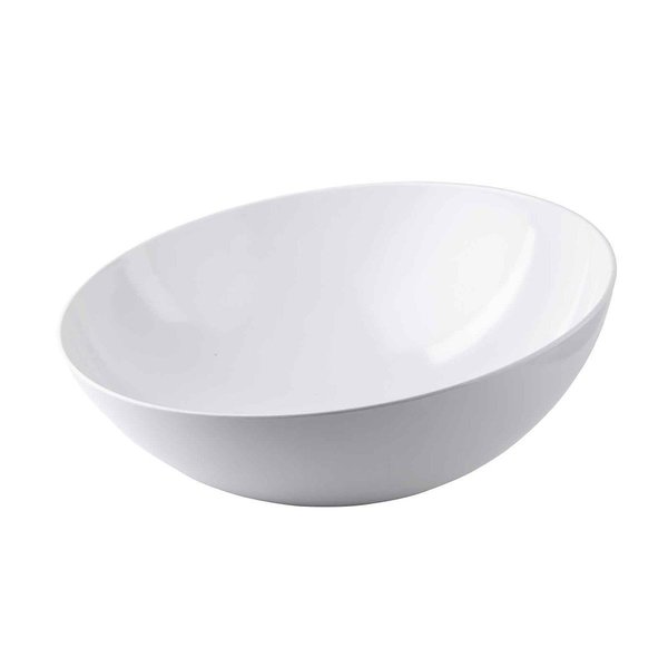 Round Melamine Bowl, 15 quart, White