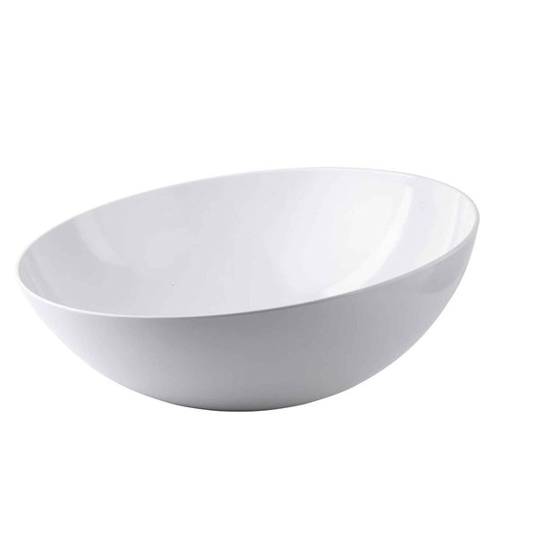 Round Melamine Bowl, 15 quart, White