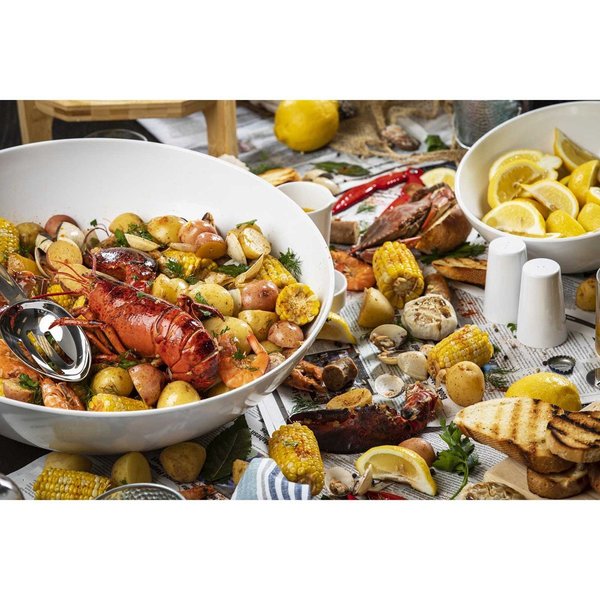 Round Melamine Bowl, 15 quart, White