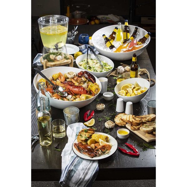 Round Melamine Bowl, 20 quart, White