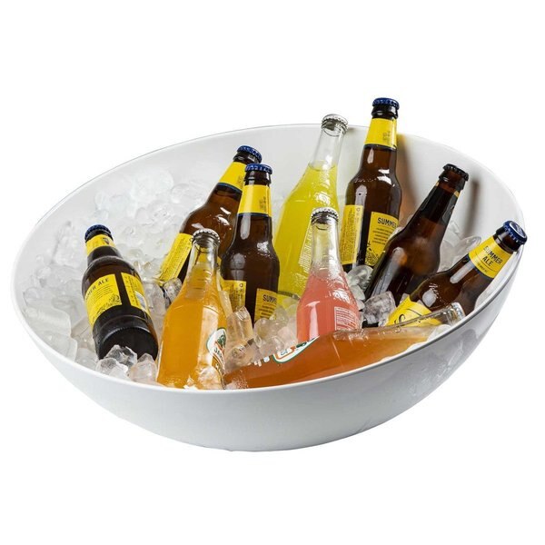 Round Melamine Bowl, 20 quart, White