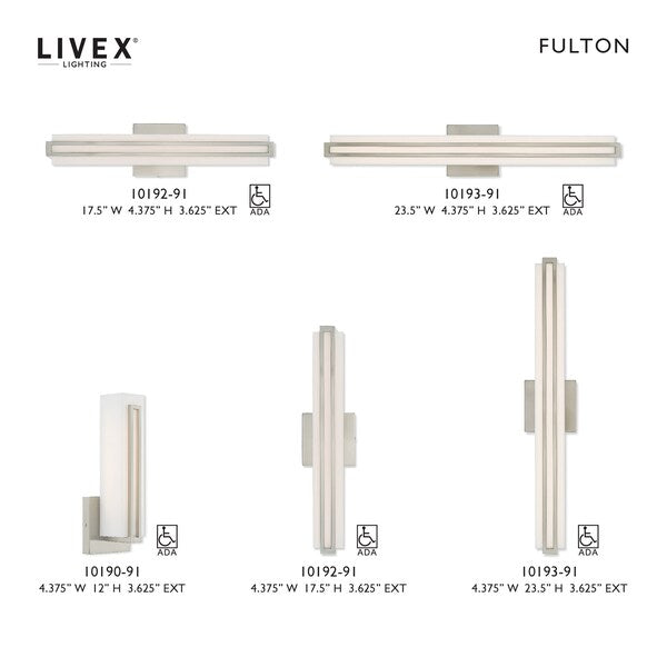 Fulton N/A Light Brushed Nickel ADA Wall Sconce