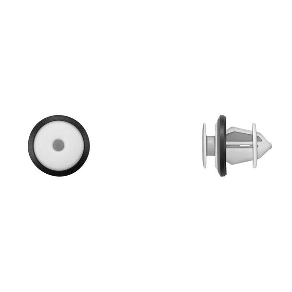Wht Nyln Door Panel Ret 8.5mm Hole 16.5mm Stem L PK25