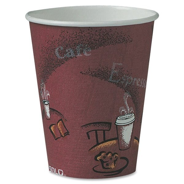 Hot Cups, Maroon, Paper, 8 oz., PK500