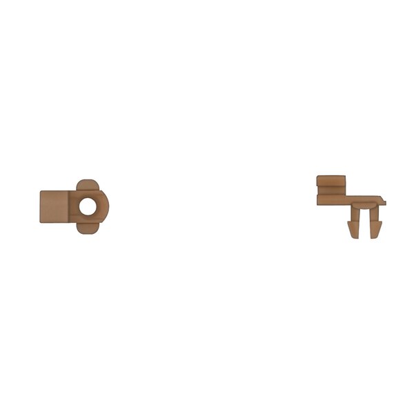 Brwn Nyln Door Rod End Clips 3.5mm Rod Size Lft Hand Side PK25