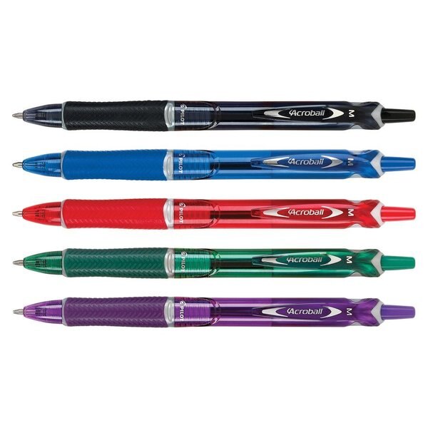 Acroball Gel Ink Pen, Navy Ink, 0.7mm, PK5