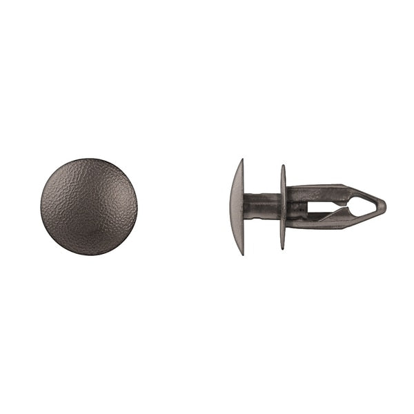 Blk Nyln Push Type Ret 9mm Hole 20mm Head 21mm Stem PK25