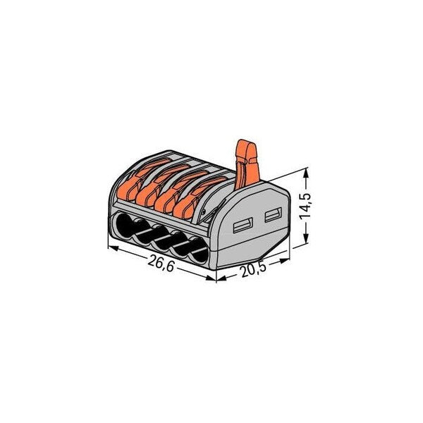 Push-In Connector, Gray, 0.81