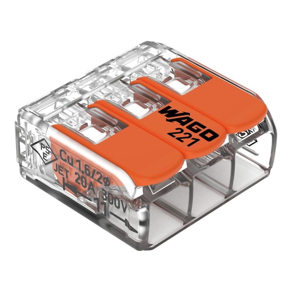 Push-In Connector, Orange, 0.73