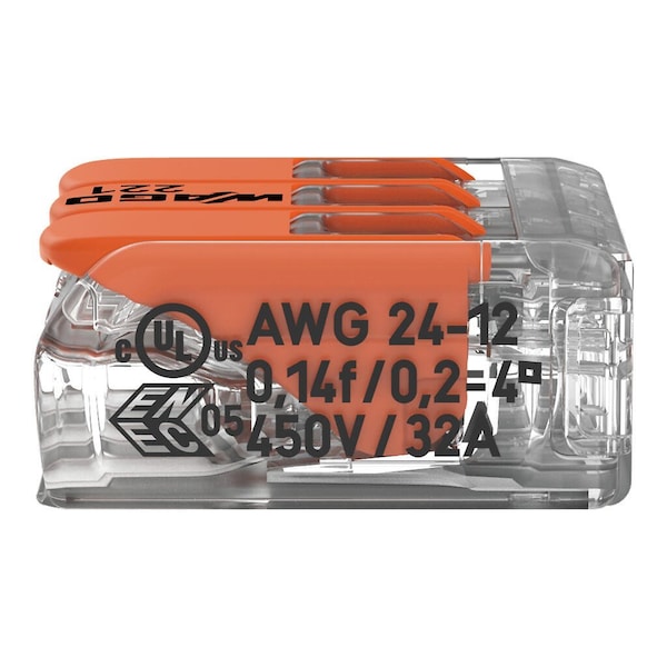 Push-In Connector, Orange, 0.73
