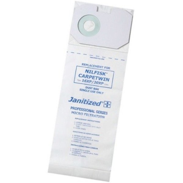 Filter Bag, Fits Carpetwin 16/20XP, PK10, 2-ply, Micro Filter