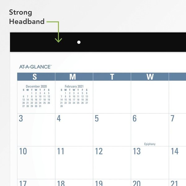 Planner, Desk Pad, Easy-to-Read, White