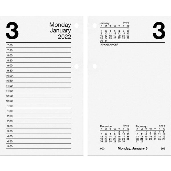 Recycled Desk Calendar Refill, 3 1/2x6