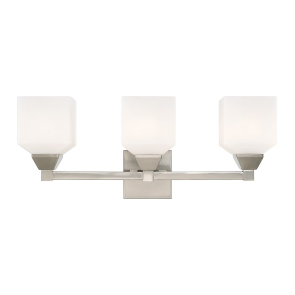 Aragon 3 Light Brushed Nickel Bath Vanity