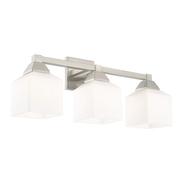 Aragon 3 Light Brushed Nickel Bath Vanity