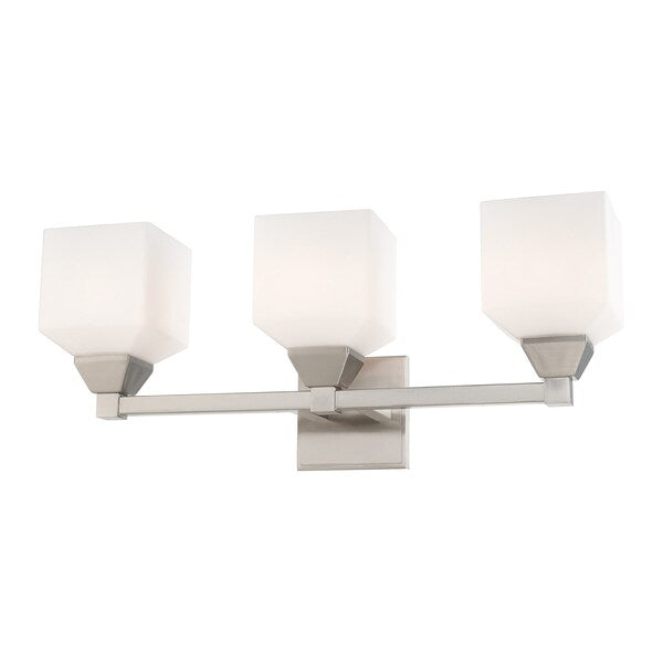 Aragon 3 Light Brushed Nickel Bath Vanity