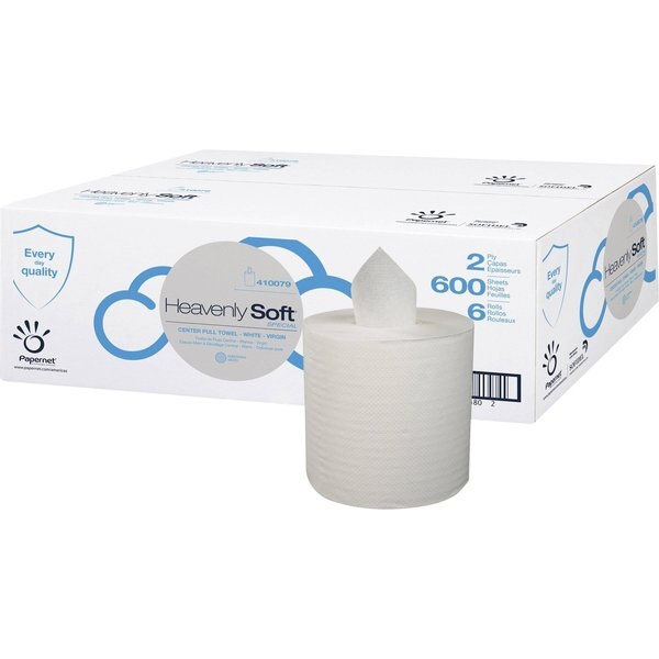 Center Pull Paper Towels, 2, 600, White, 6 PK